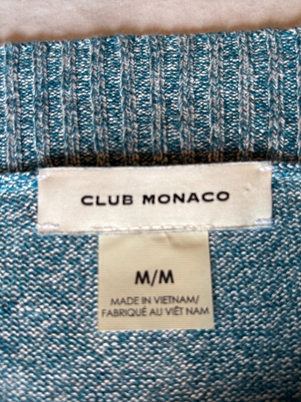 Club Monaco Linen/Viscose Sweater – Size M – Marled Teal VGUC